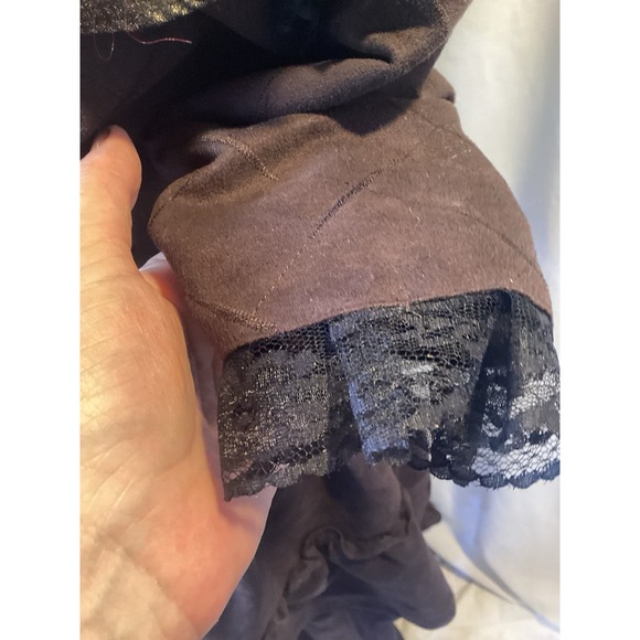 Brown Suede Sz 8 Skirt + Top Day of The Day Costume Mask Hair Clips Halloween - Picture 6 of 14